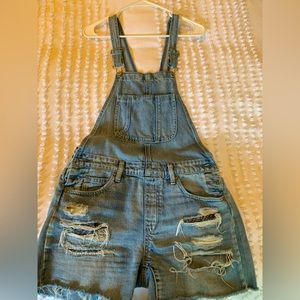 Denim short overall